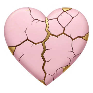 cute kintsugi heart emoji, gold cracks on a soft pastel heart, rounded shape, optimized for Discord emoji sticker