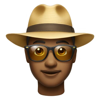 l'emoji lunette de soleil avec un chapeau safari sur la tête sticker