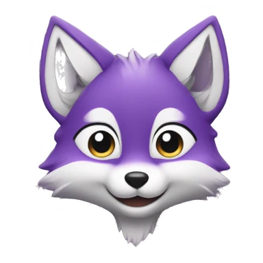 purple fox blush smile sticker