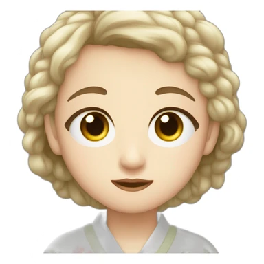 de olhos fechados, estilo japonês sticker