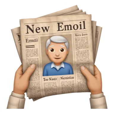 hands holding a newspaper sticker