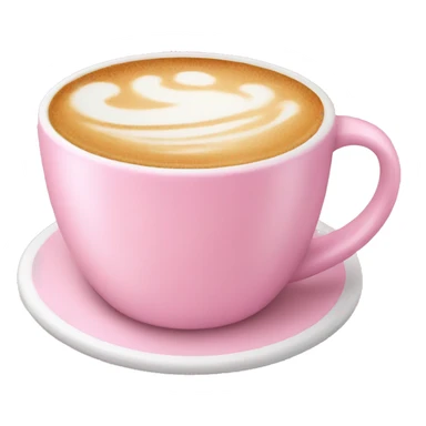 Pink mug with latte  sticker