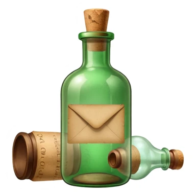 Message letter in green Bottle sticker