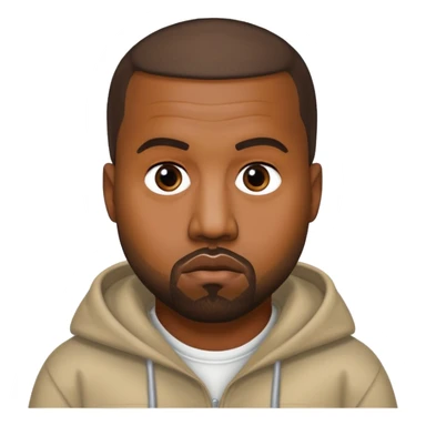 Kanye West in the style of Apple emoji, inspired by the Life of Pablo album cover. sticker