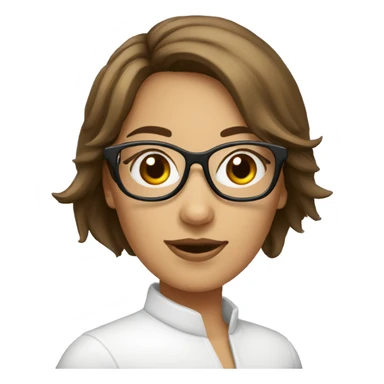 femme blanche brune avec des lunettes sticker
