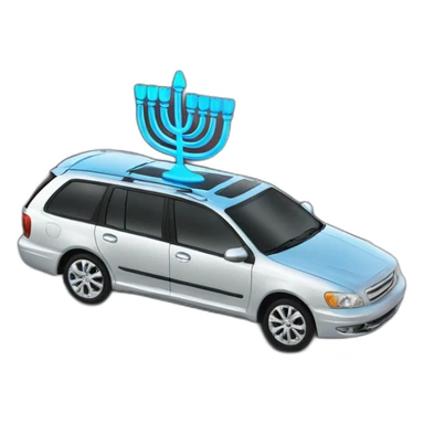 Menorah on car roof sticker