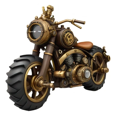 steampunk motorbike side view sticker