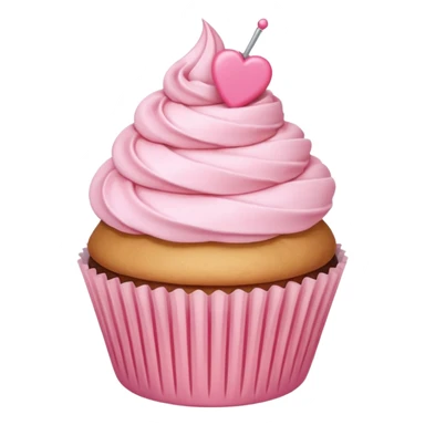 **“Kawaii pembe cupcake, üstünde fiyonk, pastel tonlar, sticker