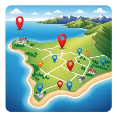 gps pin locaters on a wider range of map - buller nz sticker