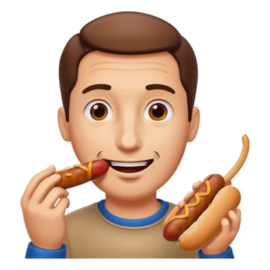 sausage eating man sticker