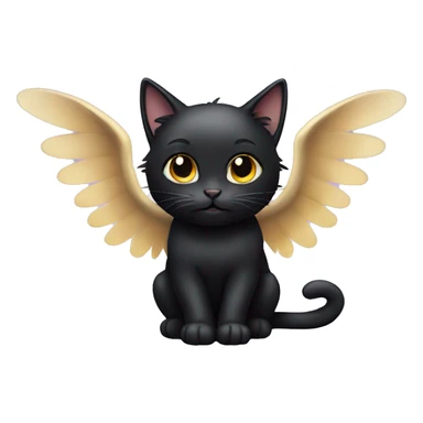 Black cat with angel wings sticker