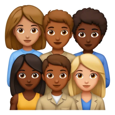 4 bestfriends, 1 south adian girl, 1 Egyptian boy, persian girl, 1 moroccan boy , 1 black boy sticker