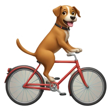 Dog riding a bike sticker