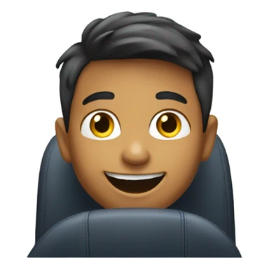 smiling boy in car interior sticker