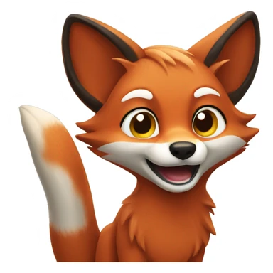 RED FOX WAVING sticker