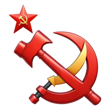 Red hammer and sickle symbol sticker