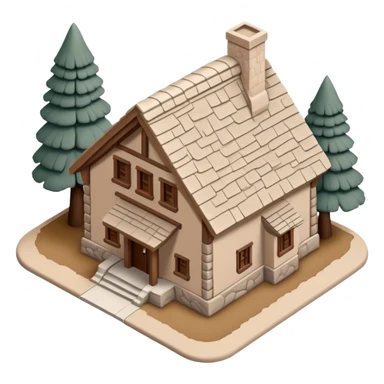 3d realistic isometric ahwahnee lodge yosemite exterior, clay sticker