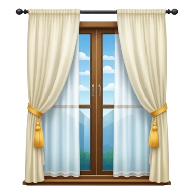 Window with  curtain, Apartment Windows. sticker