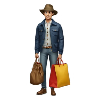 Hyperrealist Preppy hunter spanish with shoping bag sticker