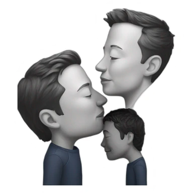 Elon musk and Zuckerberg kissing sticker