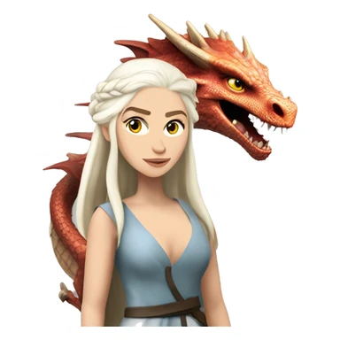 Daenerys Targaryen from game of thrones with a dragon sticker