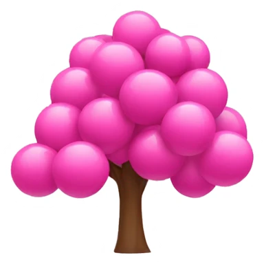 Pink tree with Christmas balls sticker
