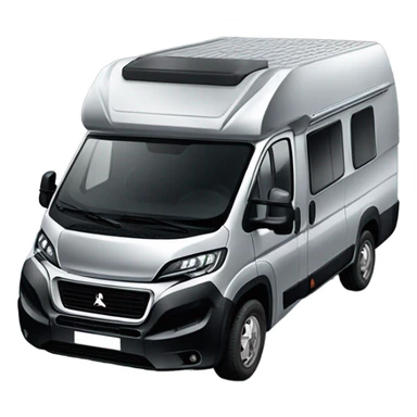 Peugeot Boxer als Camper in Silber mit zwei eingebauten Fenster seitlich  sticker