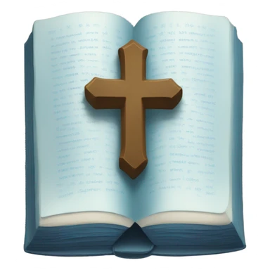 create an open blue book with a cross on top sticker