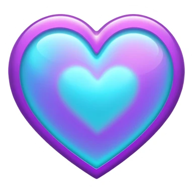 Purple and Cyan glowing holographic cyberpunk hesrt   sticker