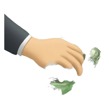 Logotipo de billetes amarrados entre si de 100 dólares la denominación siendo agarrados por una mano sticker