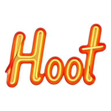 neon sign word "hot" sticker