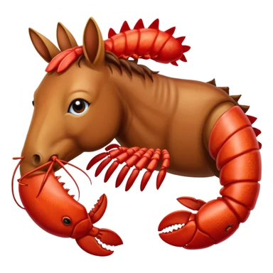 horse eating a lobster sticker