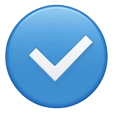 Blue circle with a check mark inside sticker
