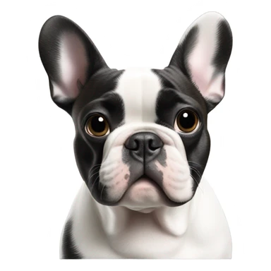French bulldog white and black with a happy new year 2025 stamp sticker