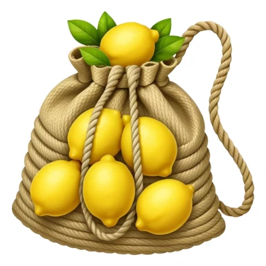 rope bag holding lemons sticker