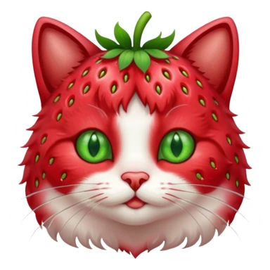 I want a cute cat with strawberries fur sticker