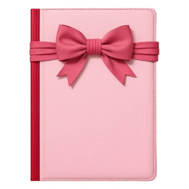 Junk journaling aesthetic book cover, tactile fabric textures, classic framing
Red yarn bow as focal point, soft shadows, calm pastel pink backdrop
Elegant, cozy, artistic, high-end print design sticker