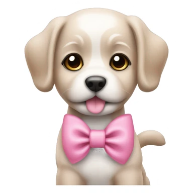 Shishon puppy pink bow  sticker