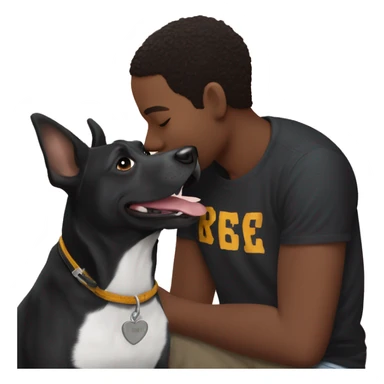 black dog named rosco kissing trey anderson in the bronx sticker
