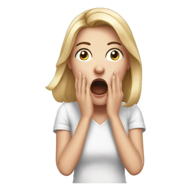 White girl shocked with hands on mouth  sticker