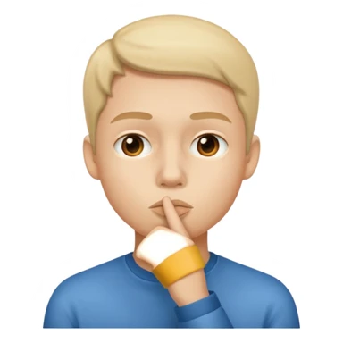 Silent face, shushing sticker