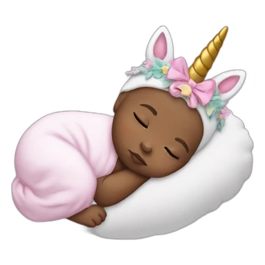 Sleeping Newborn with unicorn headband sticker