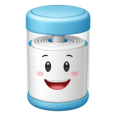 Round pack of white dental floss sticker