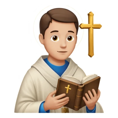 Guy who reads Bible with cross on it without something in the background sticker
