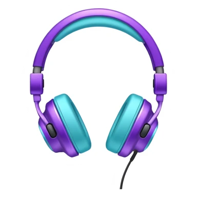 Glitter Purple and Cian headset sticker