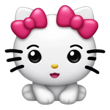 hello kitty with eyes in hearts sticker