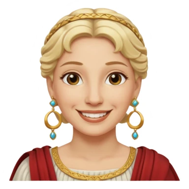 Ancient Roman woman with earrings and blonde hair sticker