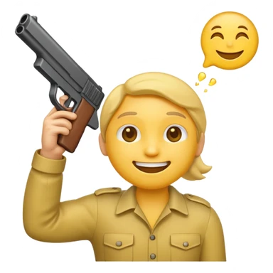 It should look like the standard smiling emoji which is ironically holding a gun to his head sticker