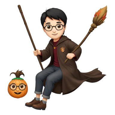 Harry potter riding on a broomstick sticker