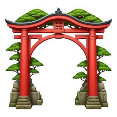 Japanese red archway aesthetic scenery  sticker